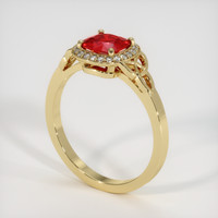 0.80 Ct. Ruby Ring, 18K Yellow Gold 2