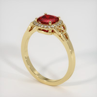 0.92 Ct. Ruby Ring, 18K Yellow Gold 2