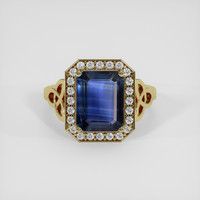 3.86 Ct. Blue Sapphire Ring, 18K Yellow Gold 1