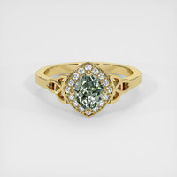 1.22 Ct. Green Sapphire Ring, 18K Yellow Gold 1