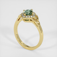 1.22 Ct. Green Sapphire Ring, 18K Yellow Gold 2