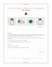Emerald Ring 2.10 Ct., 18K Yellow White Appraisal