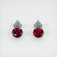 <span>1.16</span>&nbsp;<span class="tooltip-light">Ct.Tw.<span class="tooltiptext">Total Carat Weight</span></span> Ruby Earrings, Platinum 950 1