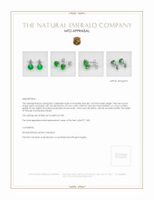 Emerald Earrings 1.66 Ct.Tw.Total Carat Weight, Platinum 950 Appraisal