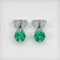 Studs Emerald Earrings 0.57 Ct.Tw.Total Carat Weight, Platinum 950 Preview