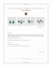 Emerald Earrings 1.28 Ct.Tw.Total Carat Weight, Platinum 950 Appraisal