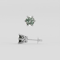 <span>1.47</span>&nbsp;<span class="tooltip-light">Ct.Tw.<span class="tooltiptext">Total Carat Weight</span></span> Bluish Green Sapphire Earrings, Platinum 950 2