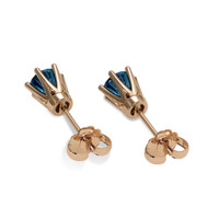 0.69 Ct.Tw. Greenish Blue Sapphire Earrings, 14K Rose Gold 4
