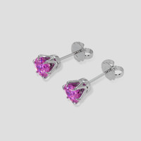 <span>0.79</span>&nbsp;<span class="tooltip-light">Ct.Tw.<span class="tooltiptext">Total Carat Weight</span></span> Pinkish Purple Sapphire Earrings, 14K White Gold 3