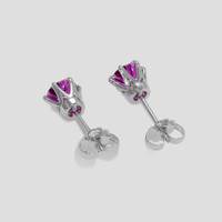 <span>0.79</span> <span class="tooltip-light">Ct.Tw.<span class="tooltiptext">Total Carat Weight</span></span> Pinkish Purple Sapphire Earrings, 14K White Gold 4