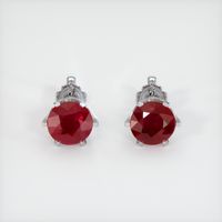 <span>8.16</span>&nbsp;<span class="tooltip-light">Ct.Tw.<span class="tooltiptext">Total Carat Weight</span></span> Ruby Earrings, 14K White Gold 1