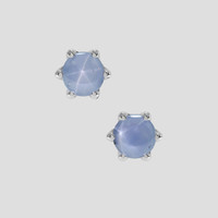 <span>3.07</span>&nbsp;<span class="tooltip-light">Ct.Tw.<span class="tooltiptext">Total Carat Weight</span></span> Greyish Blue Sapphire Earrings, 14K White Gold 1