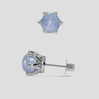 <span>3.07</span> <span class="tooltip-light">Ct.Tw.<span class="tooltiptext">Total Carat Weight</span></span> Greyish Blue Sapphire Earrings, 14K White Gold 2
