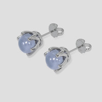 <span>3.07</span> <span class="tooltip-light">Ct.Tw.<span class="tooltiptext">Total Carat Weight</span></span> Greyish Blue Sapphire Earrings, 14K White Gold 3