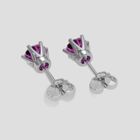 <span>0.83</span> <span class="tooltip-light">Ct.Tw.<span class="tooltiptext">Total Carat Weight</span></span> Pink Sapphire Earrings, 14K White Gold 4