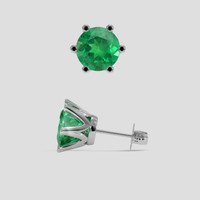 <span>3.25</span> <span class="tooltip-light">Ct.Tw.<span class="tooltiptext">Total Carat Weight</span></span> Emerald Earrings, 18K White Gold 2