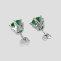 <span>3.25</span> <span class="tooltip-light">Ct.Tw.<span class="tooltiptext">Total Carat Weight</span></span> Emerald Earrings, 18K White Gold 4