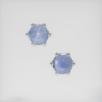 <span>3.07</span>&nbsp;<span class="tooltip-light">Ct.Tw.<span class="tooltiptext">Total Carat Weight</span></span> Greyish Blue Sapphire Earrings, 18K White Gold 1