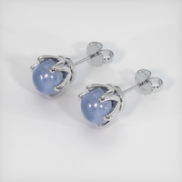 <span>3.07</span>&nbsp;<span class="tooltip-light">Ct.Tw.<span class="tooltiptext">Total Carat Weight</span></span> Greyish Blue Sapphire Earrings, 18K White Gold 3
