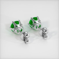 <span>1.66</span>&nbsp;<span class="tooltip-light">Ct.Tw.<span class="tooltiptext">Total Carat Weight</span></span> Emerald Earrings, 18K White Gold 4