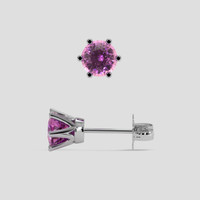 <span>0.83</span>&nbsp;<span class="tooltip-light">Ct.Tw.<span class="tooltiptext">Total Carat Weight</span></span> Pink Sapphire Earrings, 18K White Gold 2