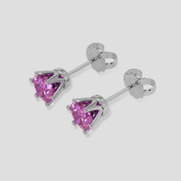 <span>0.83</span>&nbsp;<span class="tooltip-light">Ct.Tw.<span class="tooltiptext">Total Carat Weight</span></span> Pink Sapphire Earrings, 18K White Gold 3
