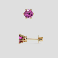 <span>0.79</span> <span class="tooltip-light">Ct.Tw.<span class="tooltiptext">Total Carat Weight</span></span> Pinkish Purple Sapphire Earrings, 14K Yellow Gold 2