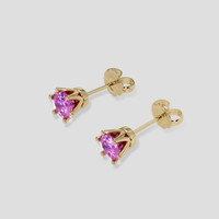 <span>0.79</span> <span class="tooltip-light">Ct.Tw.<span class="tooltiptext">Total Carat Weight</span></span> Pinkish Purple Sapphire Earrings, 14K Yellow Gold 3