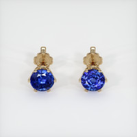 <span>2.14</span>&nbsp;<span class="tooltip-light">Ct.Tw.<span class="tooltiptext">Total Carat Weight</span></span> Sapphire Earrings, 14K Yellow Gold 1