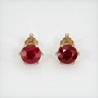 <span>8.16</span>&nbsp;<span class="tooltip-light">Ct.Tw.<span class="tooltiptext">Total Carat Weight</span></span> Ruby Earrings, 14K Yellow Gold 1