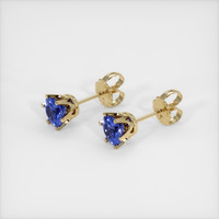 0.75 Ct.Tw. Blue Sapphire Earrings, 14K Yellow Gold 2