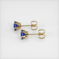 0.75 Ct.Tw. Blue Sapphire Earrings, 14K Yellow Gold 3