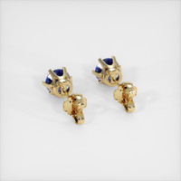0.75 Ct.Tw. Blue Sapphire Earrings, 14K Yellow Gold 4
