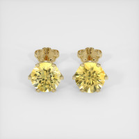 1.58 Ct.Tw. Yellow Sapphire Earrings, 14K Yellow Gold 1