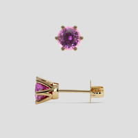 <span>0.83</span> <span class="tooltip-light">Ct.Tw.<span class="tooltiptext">Total Carat Weight</span></span> Pink Sapphire Earrings, 14K Yellow Gold 2