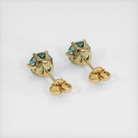 1.10 Ct.Tw. Bluish Green Sapphire Earrings, 14K Yellow Gold 4