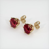 <span>4.08</span>&nbsp;<span class="tooltip-light">Ct.Tw.<span class="tooltiptext">Total Carat Weight</span></span> Ruby Earrings, 18K Yellow Gold 2