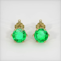 <span>1.52</span>&nbsp;<span class="tooltip-light">Ct.Tw.<span class="tooltiptext">Total Carat Weight</span></span> Emerald Earrings, 18K Yellow Gold 1