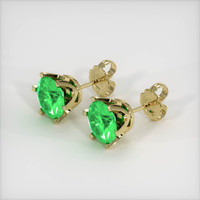 <span>1.52</span>&nbsp;<span class="tooltip-light">Ct.Tw.<span class="tooltiptext">Total Carat Weight</span></span> Emerald Earrings, 18K Yellow Gold 2