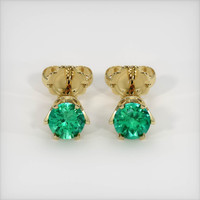 Emerald Earrings 0.57 Ct.Tw.Total Carat Weight, 18K Yellow Gold Preview