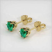 Emerald Earrings 0.57 Ct.Tw.Total Carat Weight, 18K Yellow Gold Preview