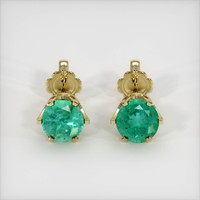 Studs Emerald Earrings 2.10 Ct.Tw.Total Carat Weight, 18K Yellow Gold Preview