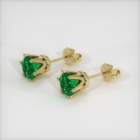 1.07 Ct.Tw. Emerald Earrings, 18K Yellow Gold 2