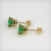 1.07 Ct.Tw. Emerald Earrings, 18K Yellow Gold 3