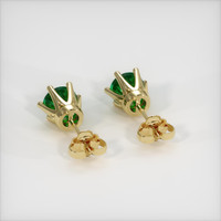 <span>1.07</span>&nbsp;<span class="tooltip-light">Ct.Tw.<span class="tooltiptext">Total Carat Weight</span></span> Emerald Earrings, 18K Yellow Gold 4