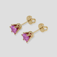 <span>0.83</span> <span class="tooltip-light">Ct.Tw.<span class="tooltiptext">Total Carat Weight</span></span> Pink Sapphire Earrings, 18K Yellow Gold 3
