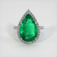 7.61 Ct. Emerald Ring, Platinum 950 1