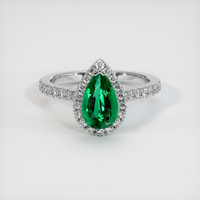 1.12 Ct. Emerald Ring, Platinum 950 1