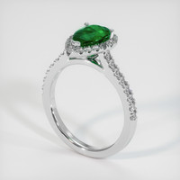 1.12 Ct. Emerald Ring, Platinum 950 2