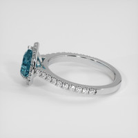 1.31 Ct. Greenish Blue Sapphire Ring, Platinum 950 4